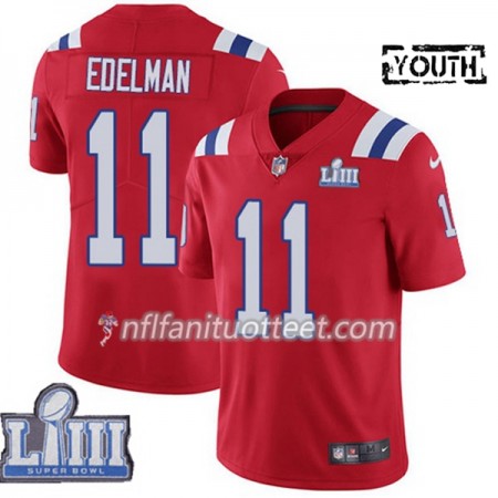 Lasten New England Patriots NFL Pelipaita Julian Edelman 11 Nike Punainen 2019 Super Bowl LIII